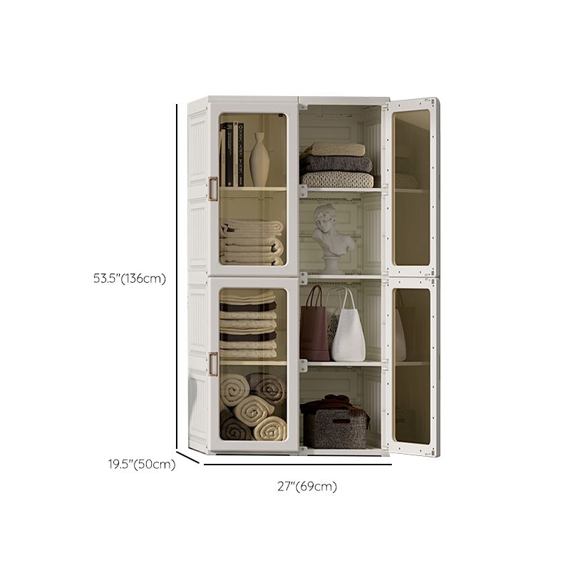 Modern Folding Plastic Wardrobe Freestanding Wardrobe with Shelves