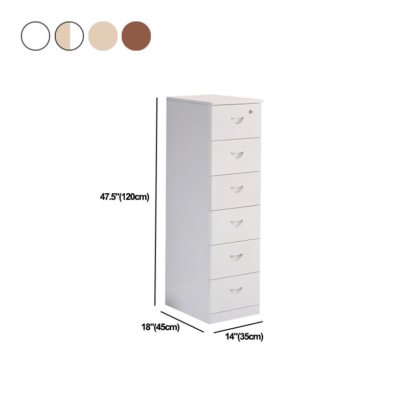 Wooden Lingerie Chest Modern Style Vertical Storage Chest Dresser with Wheel