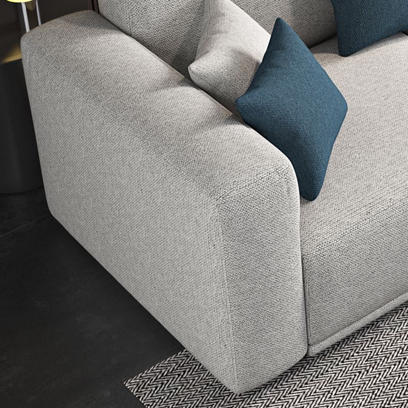 Modern Square Arm Standard Sofa Solid Wood Settee for Living Room