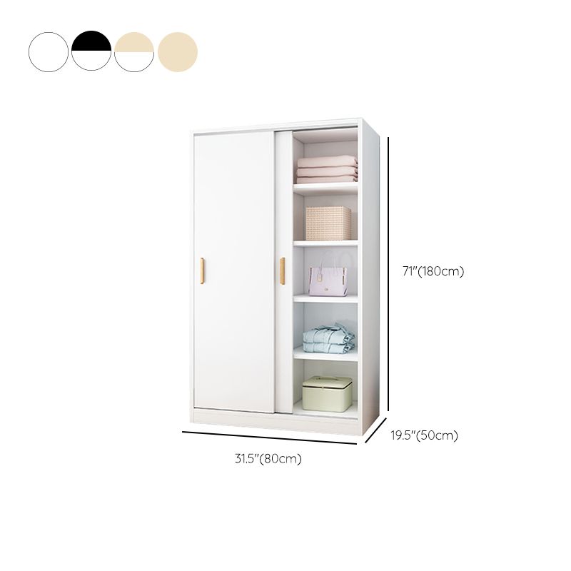 Freestanding Wood Frame Wardrobe Armoire Contemporary Multifunctional Wardrobe