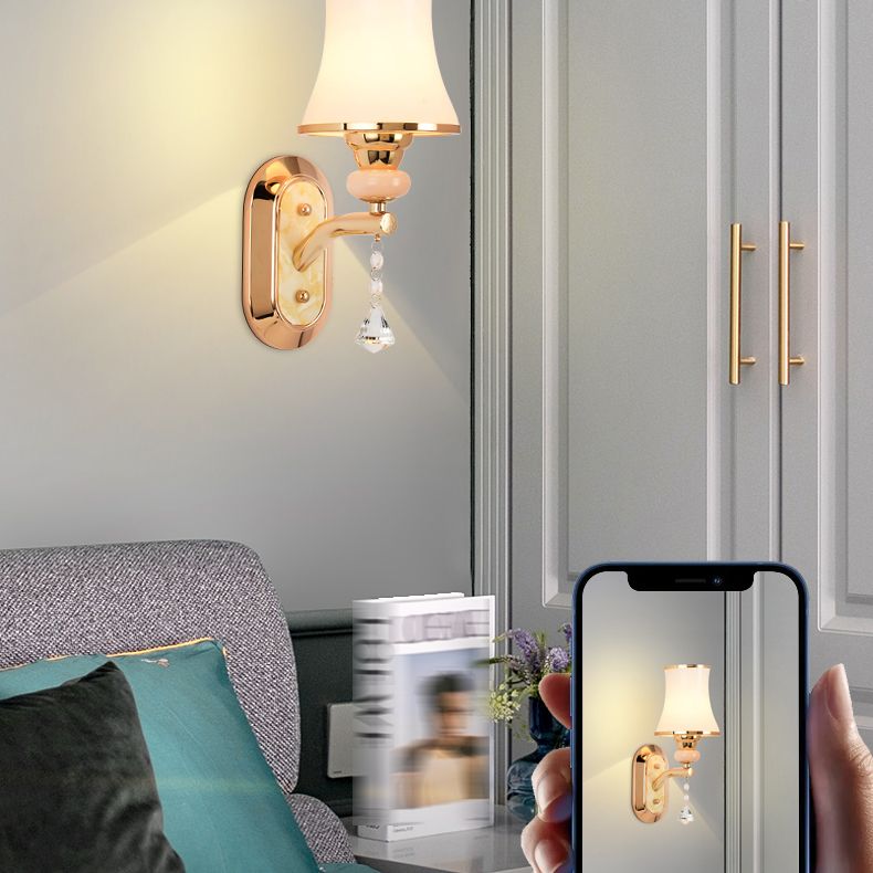 Modern Simple Vanity Light Cylinder Shape Vanity Lamp with Glass Shade for Shower Room