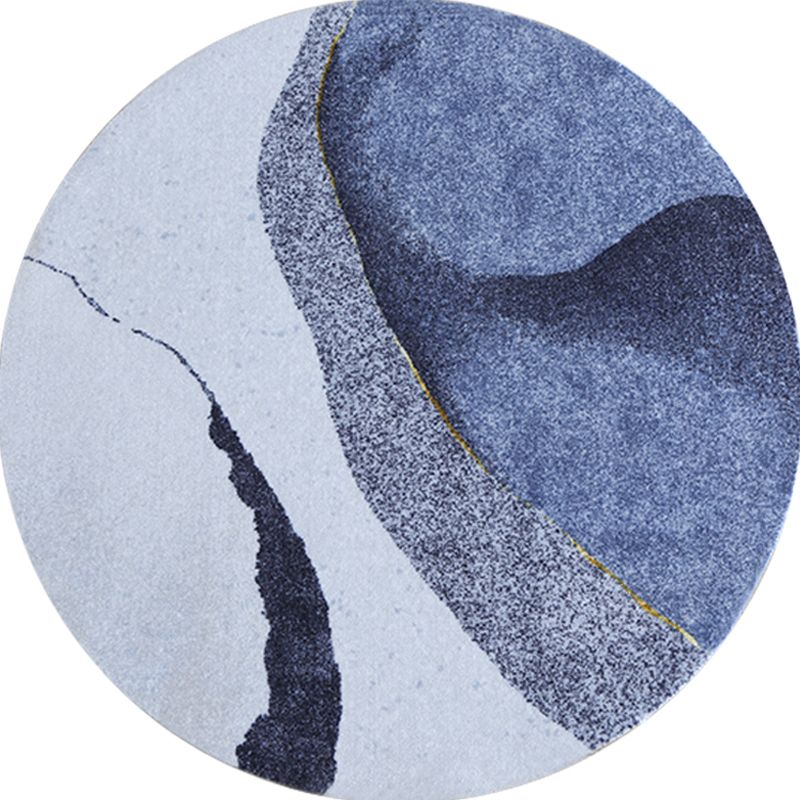 Modern Round Carpet Abstract Pattern Creative Area Rug Polyester Stain Resistant Rug for Living Room