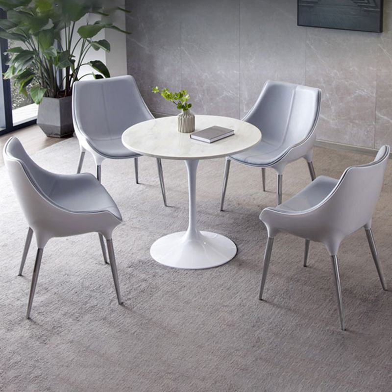 Silla auxiliar para el hogar de estilo moderno, silla de comedor tapizada de metal con respaldo sólido (juego de 2)