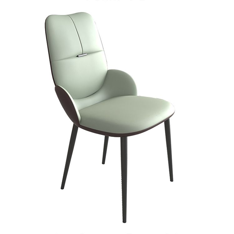 Chaises de salle à manger contemporaines en métal, chaises sans bras en cuir PU pour usage domestique