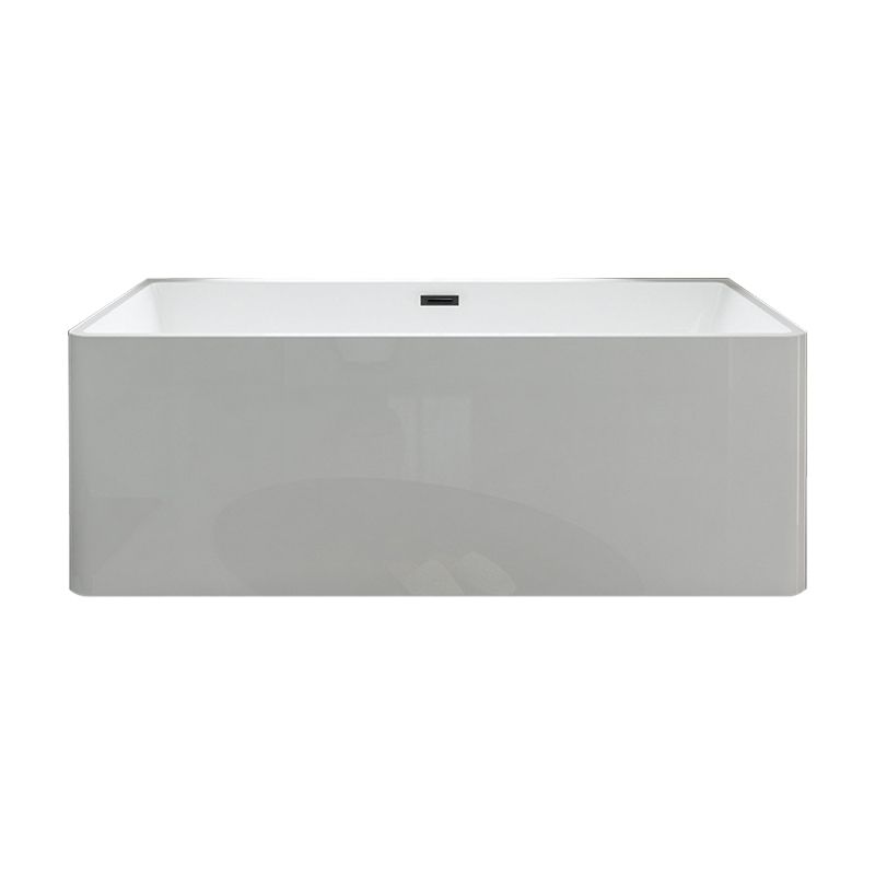 Rectangular Freestanding Back to Wall Bathtub Modern Acrylic-Fiberglass Bath Tub