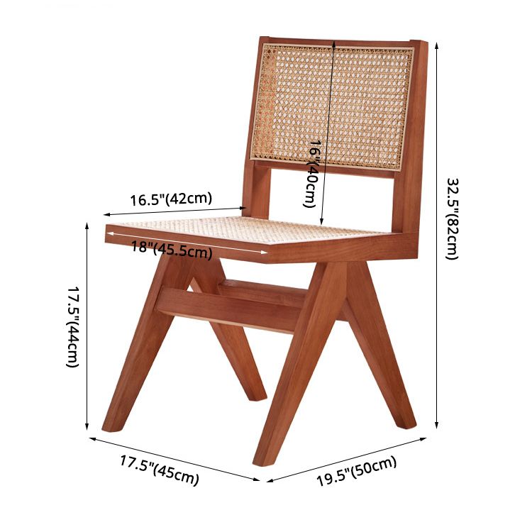 Solid Rubberwood Kitchen Dining Room Chairs Open Back Side Chairs Sets