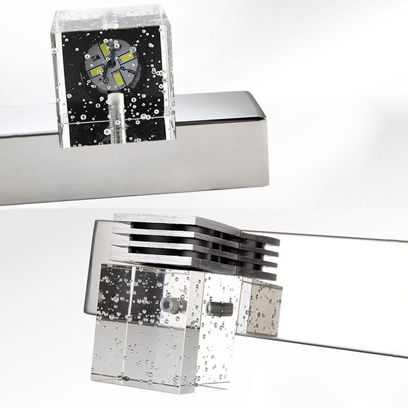 Square Vanity Sconce Lights Modern Minimalist Style Crystal Vanity Light