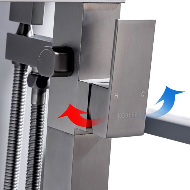 Floor Mounted Metal Freestanding Tub Filler Waterfall Freestanding Bathtub Faucet