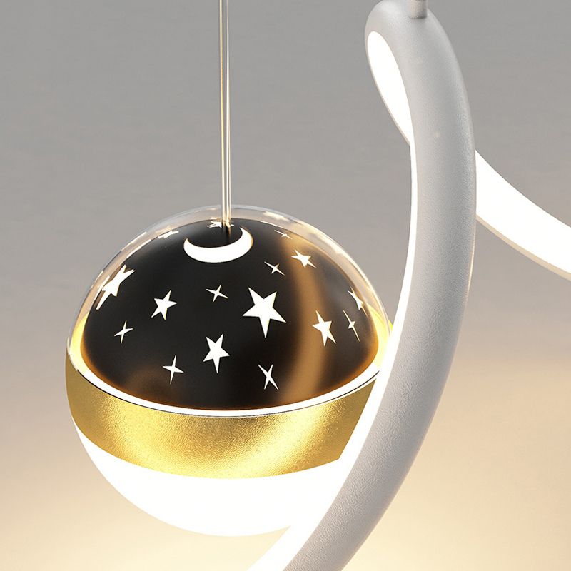 Modern Style Ribbon Shape Island Pendants Metal Pendant Lights for Dining Room