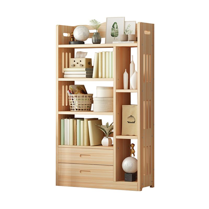 Modern Floor Brown Book Shelf Woodend Open Shelf Bookcase for Home