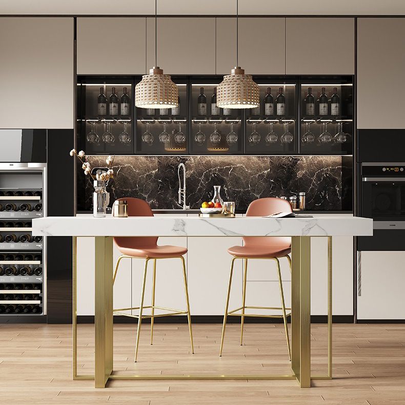 Rectangle Bistro Accent Dining Table Glam Pub Height Dining Table