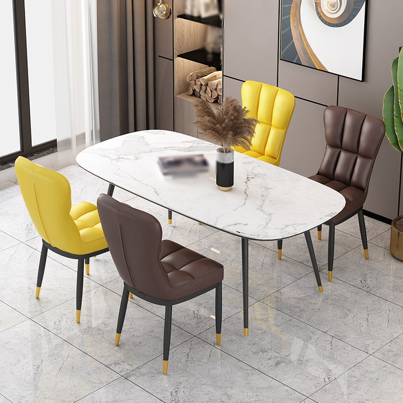 Chaise d'appoint de salle à manger moderne en métal, avec coussin de couleur, chaises Parsons pour la maison