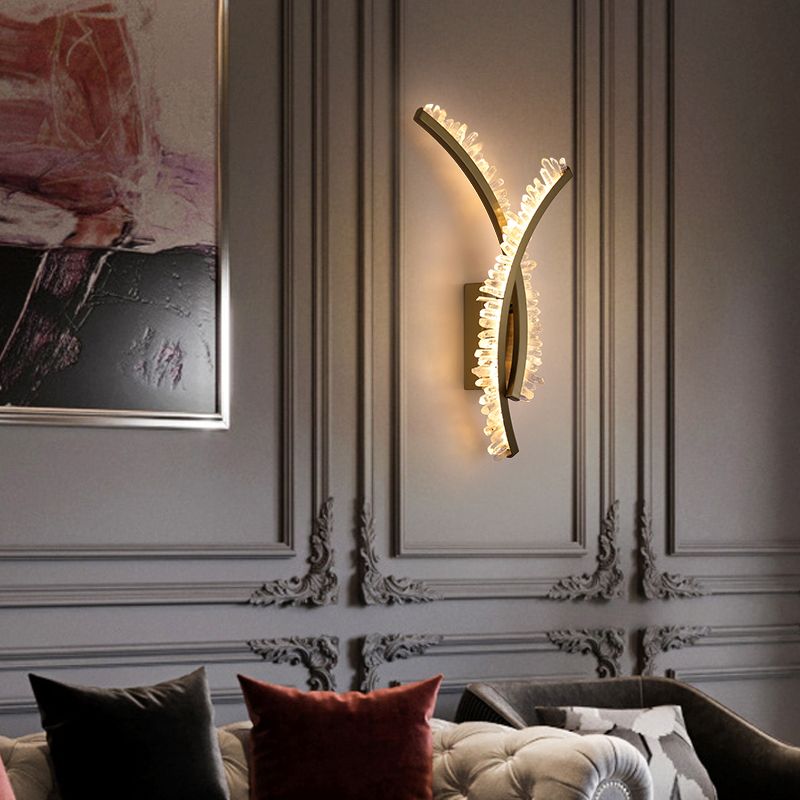 Modern Style Wall Lamp Crystal Gold Wall Sconce Lighting for Bedroom