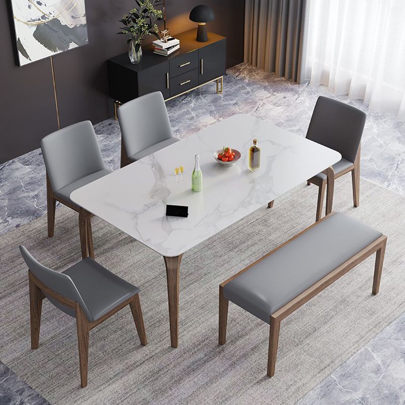 Mesa de madera maciza Mesa Moderna Moderna Mesa Rectangular Sinterizada para comedor para comedor