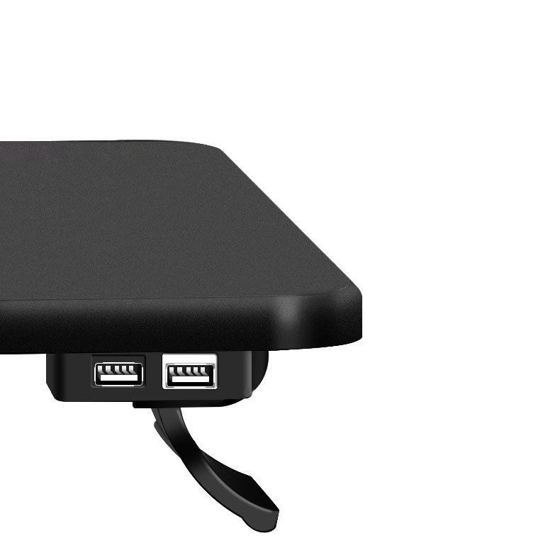 Rectangular Shaped Reversible Laptop Table Wood Writing Desk in White/Black