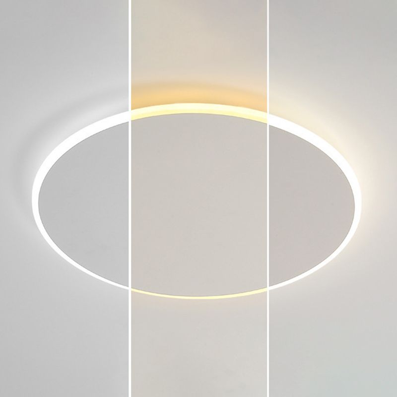 Single White Modern Flush Mount Lighting Circle LED Ceiling Light for Bedroom