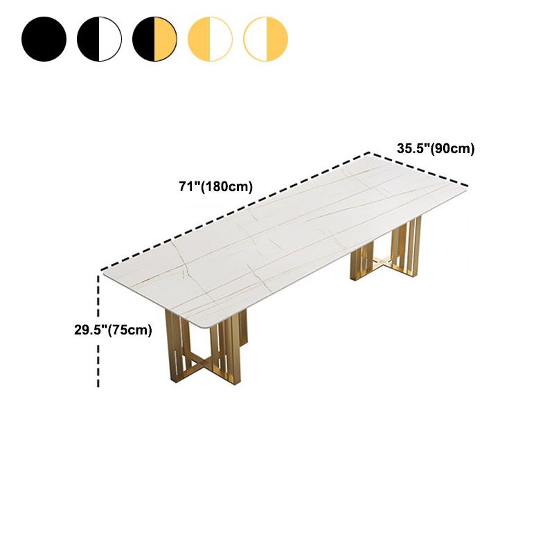 Industrial Style Dining Table Sintered Stone Rectangle Table for Dining Room