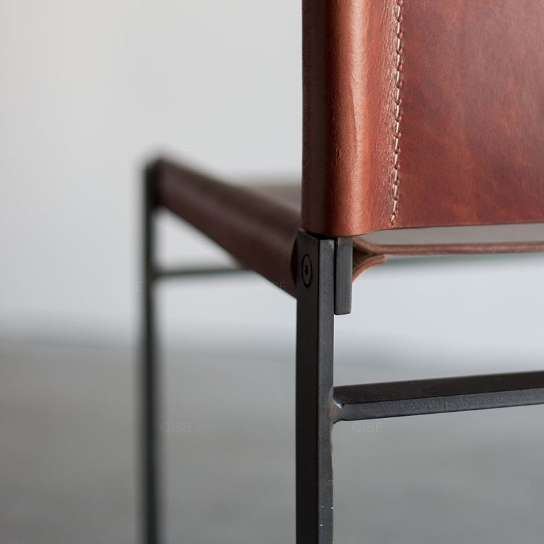 Industrial Side Chair Metal Open Back Dining Chair for Indoor