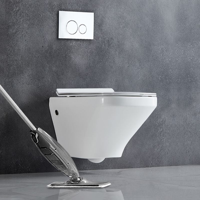 Elongated Wall Mounted Bidet 18.1" H Cotton White Smart Bidet with Warm Air Dryer