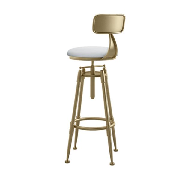 Contemporary Adjustable Height Swivel Round Bar Stool with Footrest