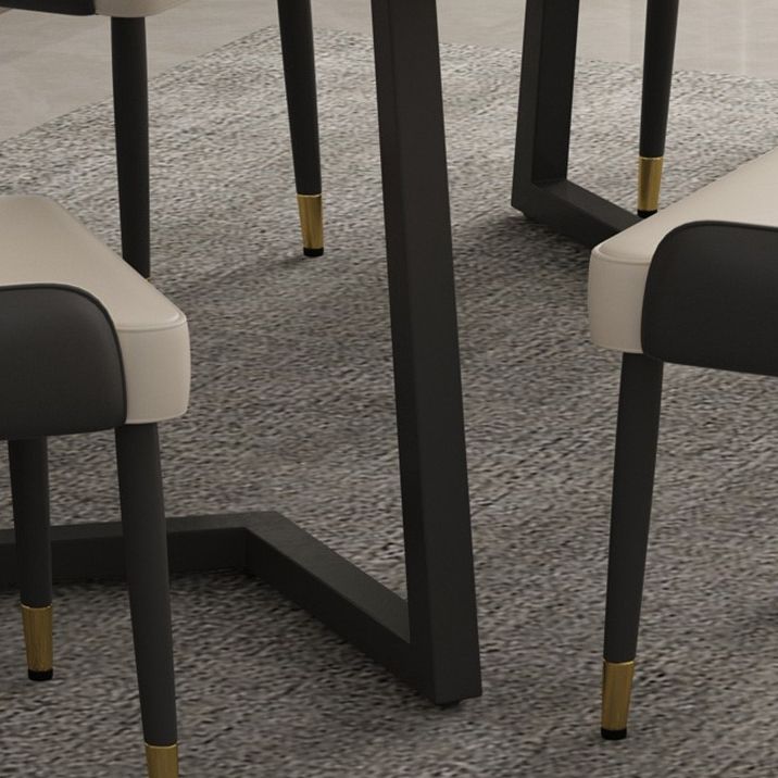 Mesa de comedor de piedra sinterizada Mesa de comedor moderna con pedestal doble