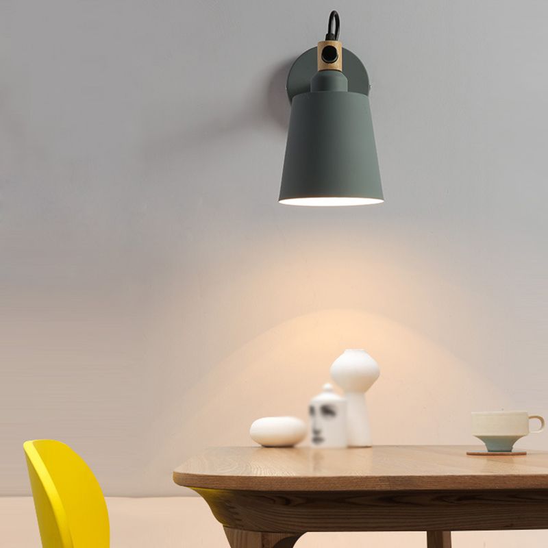 Modernism Metal Shaded Wall Light 1 Light Polish Finish Lighting for Hallway