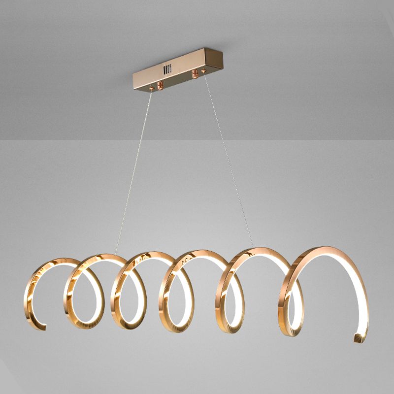 Gold Metal LED Island Light Fixture Modern Ceiling Pendant Light for Living Room