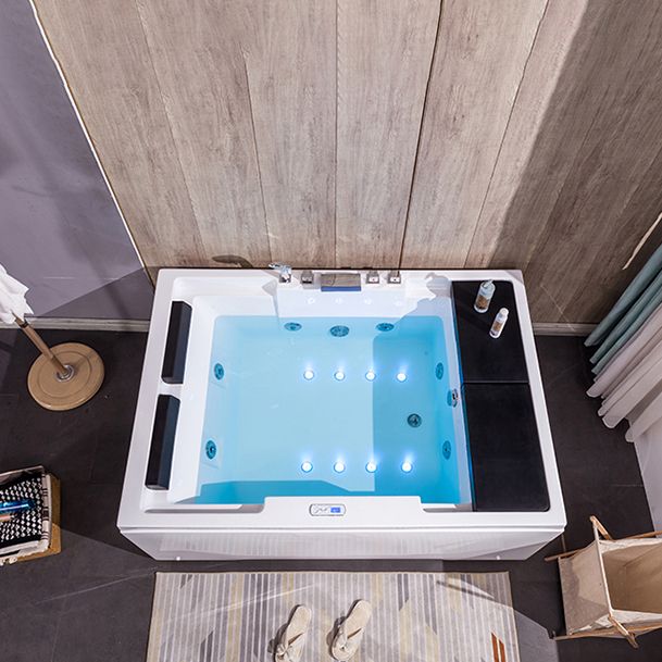 Freestanding Bath Acrylic Soaking White Rectangular Modern Bathtub