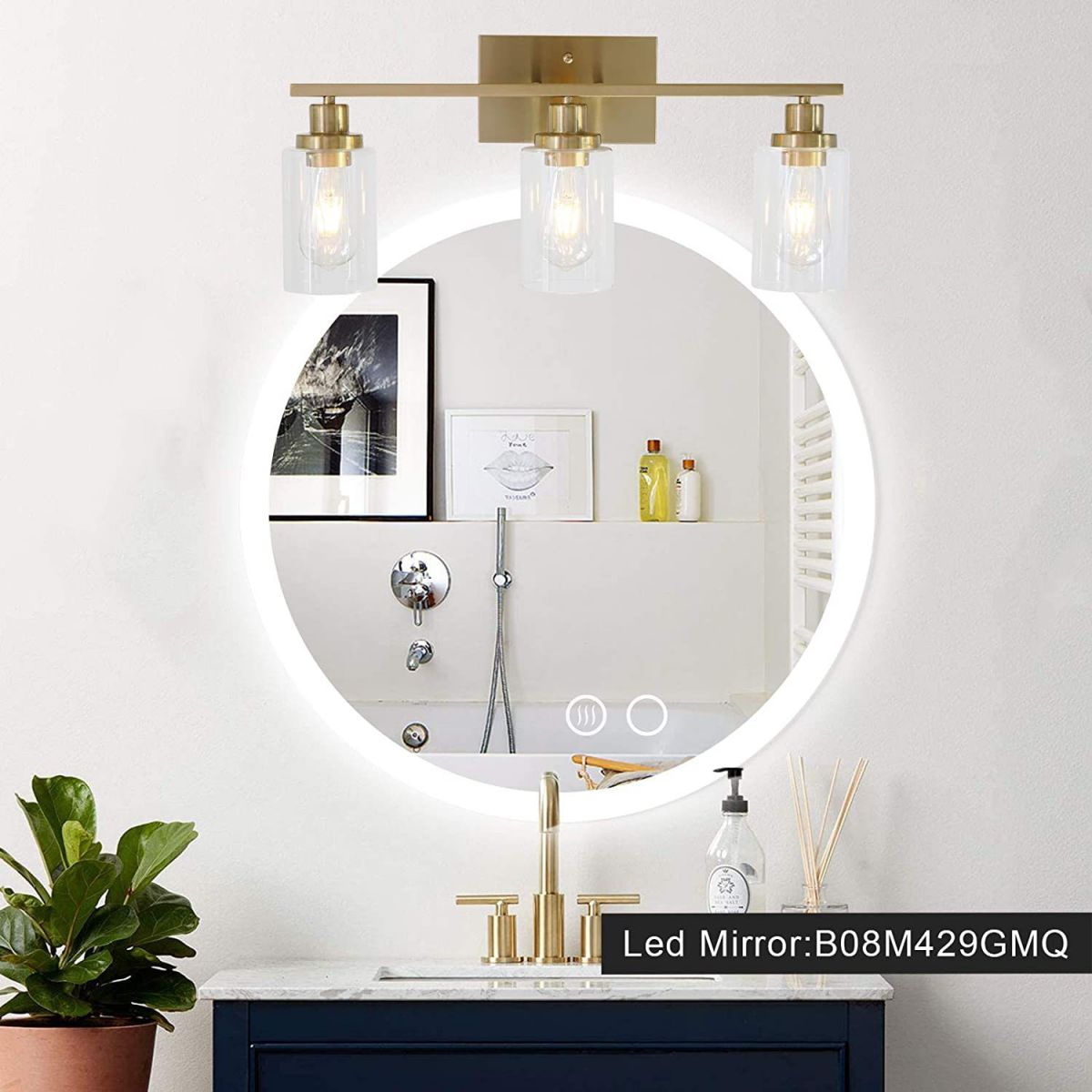 3-Licht-Zylinder Waschtischwandleuchten Retro Industrial Style Glass Waschtisch Licht