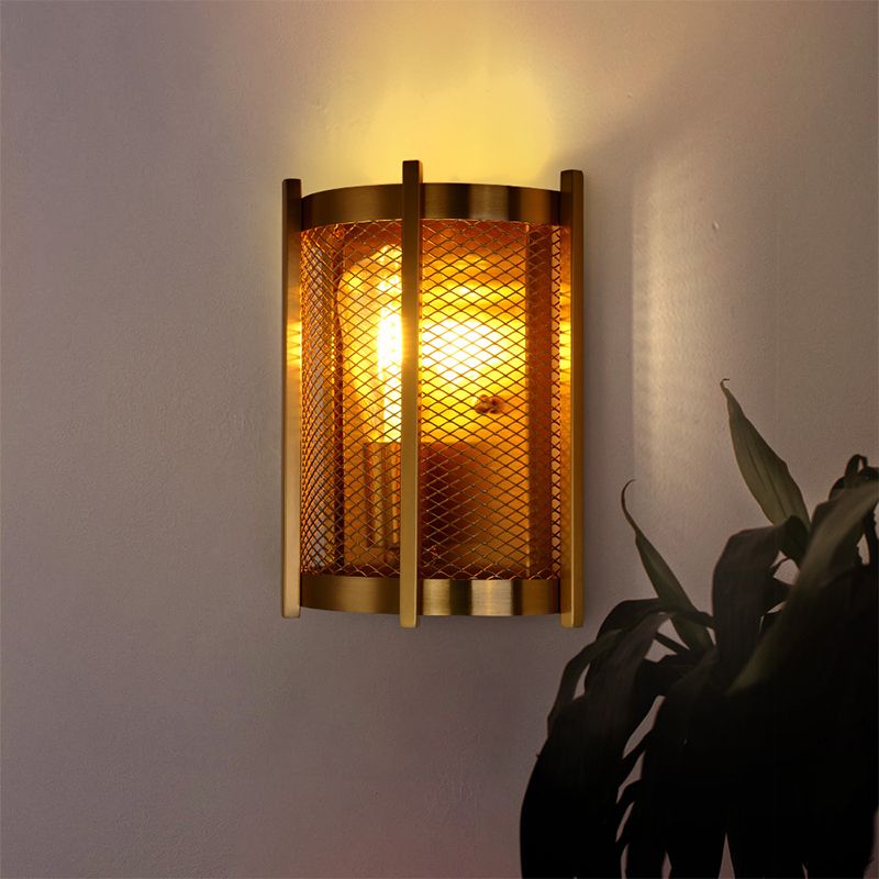 Cutout Shape Wall Lamp Industrial Style Metal 1 Light Sconce in Gold