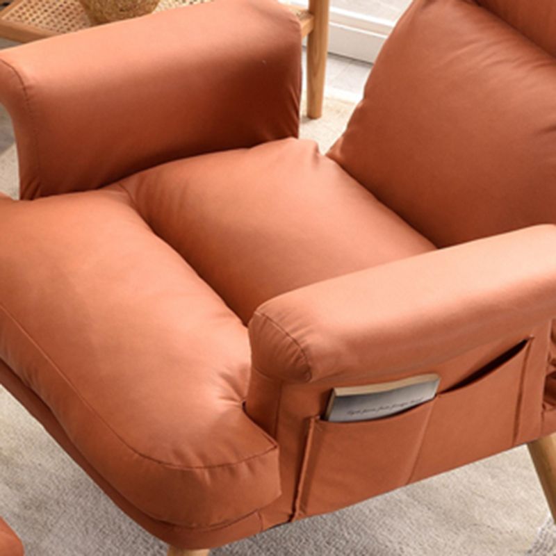 Scandinavian Upholstery Chair Faux Leather Standard Recliner with Footrest