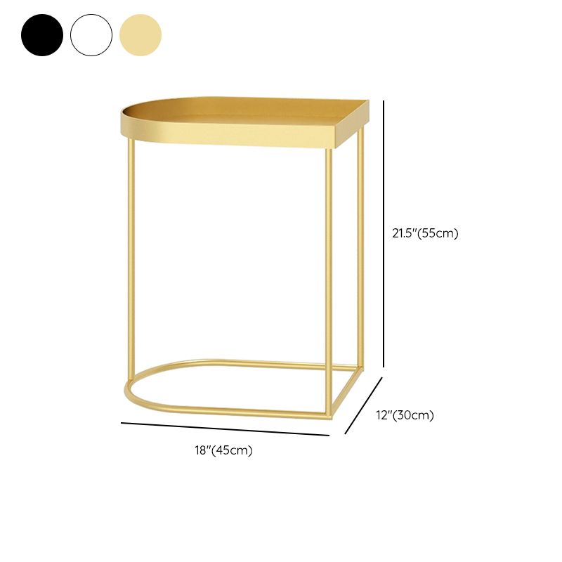 Mid-Century Tray Top Corner Table Frame Metal Side End Table