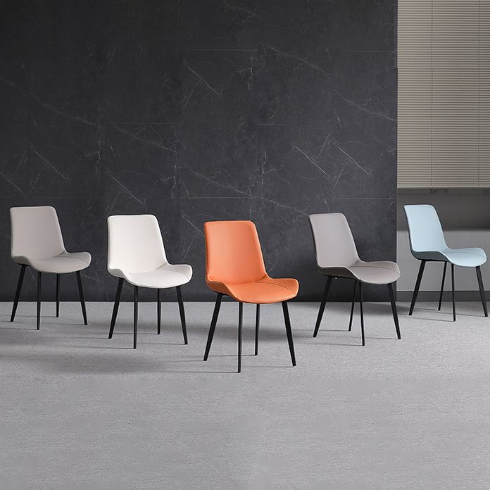 Chaises de salle à manger sans bras scandinaves en métal, chaise Parsons pour salle à manger, chaise d'appoint pour la maison