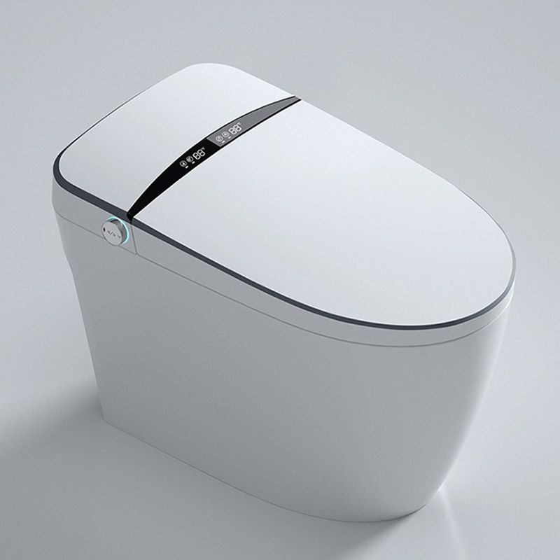 Modern Skirted White Concealed Tank Toilet ABS Floor Mounted Flush Toilet with Seat