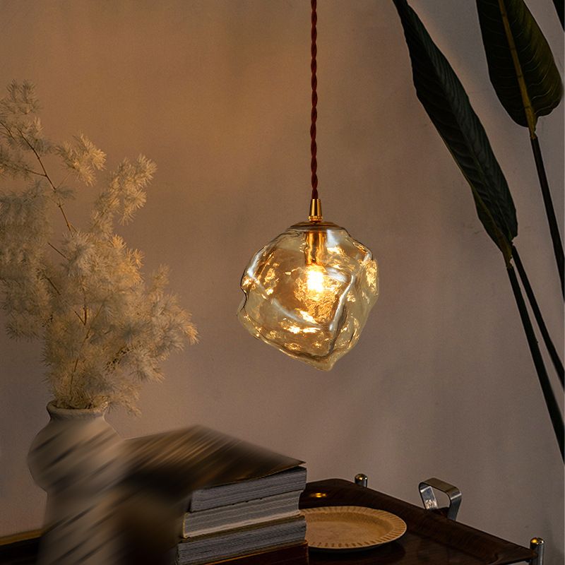 Glass Shade Hanging Light Modern Household Pendent Lighting Fixture for Dining Room