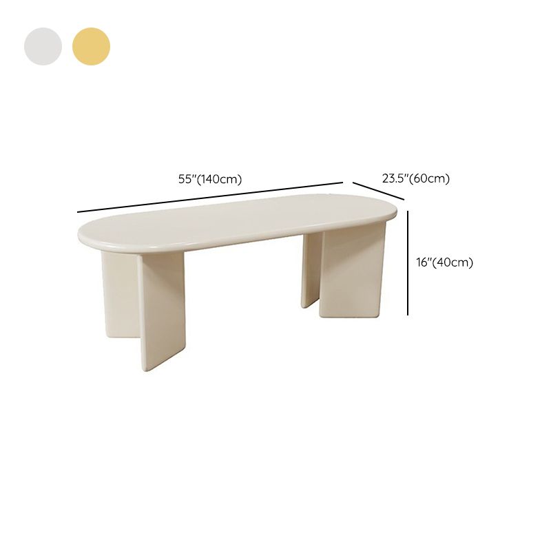 Contemporary Oval Wooden Coffee Table with 4 Legs and Wooden Top
