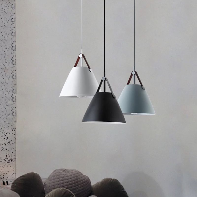 Metal Conical Suspension Pendant Minimalist Style Pendant Ceiling Light for Living Room