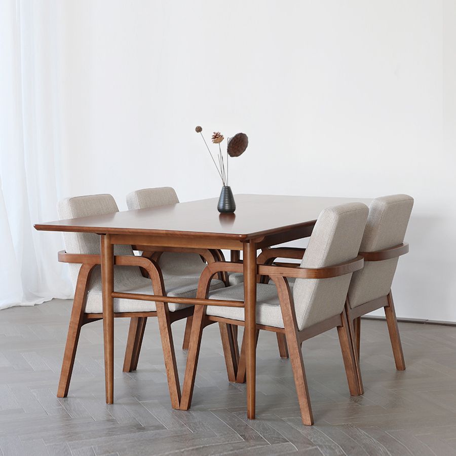 Silla de madera de fresno de estilo tradicional, silla de comedor individual con brazo trasero sólido de cocina