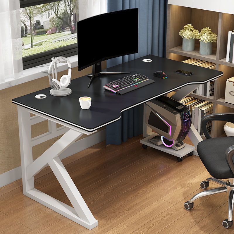 Stone Modern Style Computer Desk Rectangular Shape Task Table with 2-Legs for Home