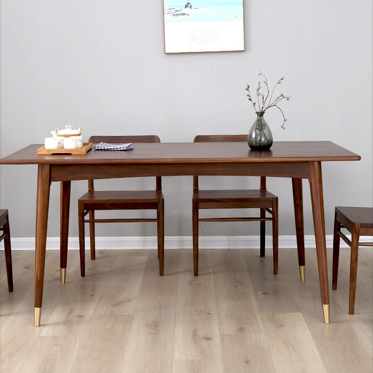 Traditional Style Solid Wood Dining Set with Rectangle Shape Table and 4 Legs Base for Home Use