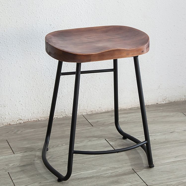 Modern Style Backless Bar-stool Saddle Seat Bar Stool with Metal Legs