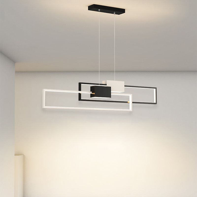 Zeitgenössischer Stil Rechteckform Island Lichter Metal 4 Licht Island Leuchten