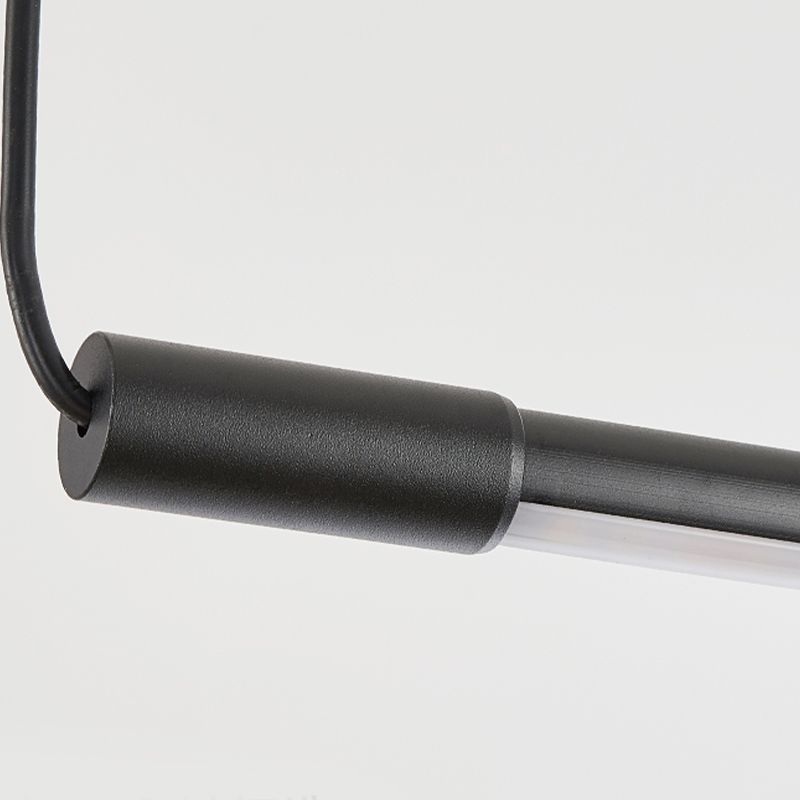 Lustre cylindrique lustre suspendu luminaire moderne de suspension extérieure moderne en finition noire