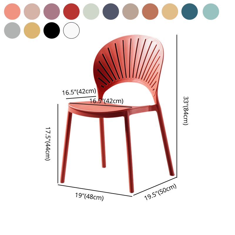 Sillas de comedor de estilo moderno, sillas laterales sin brazos de plástico para cocina