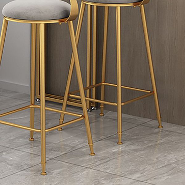 Glam Dining Stools Armless Round Dining Stools with Metal Base