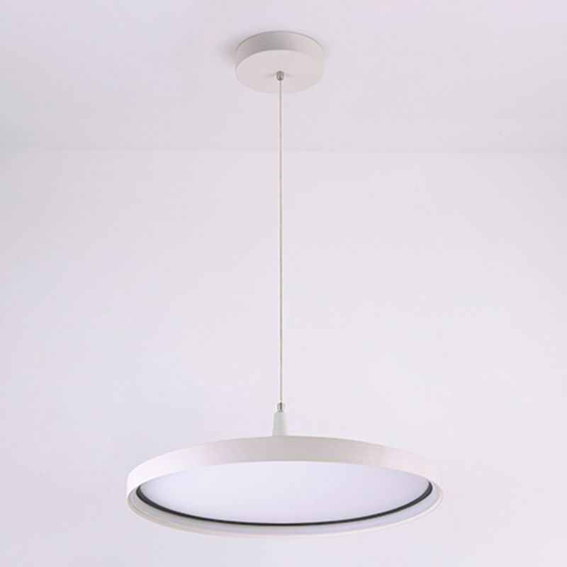 Moderne minimalistische LED -hangende lamp Aluminium cirkelvormige hanglamp met siliconen schaduw