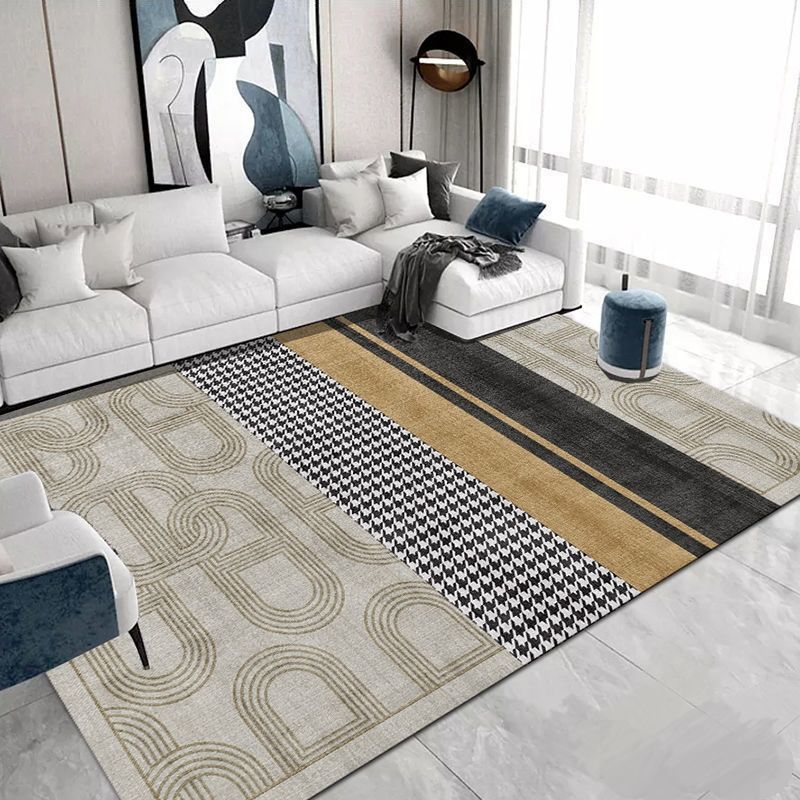 Luxury Area Carpet Funky Washable Area Rug Polyester Stain Resistant Carpet for Home Decor