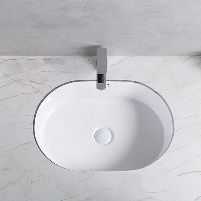 Traditional Undermount Bathroom Sink Porcelain Rectangular with Basin Basin Sink Only