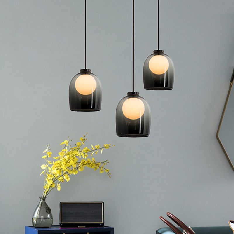 Bell Hanging Light Fixtures Modern Glass Pendant Lamp for Dining Room Table