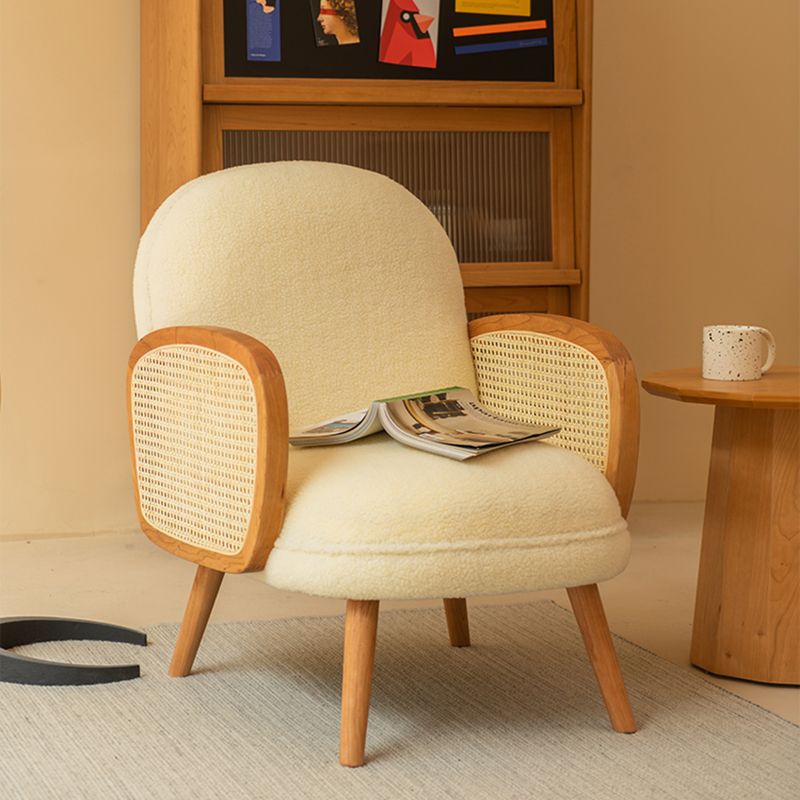 Scandinavian 23.23" Wide Fixed Back Sponge Square Arms 4 legs Chair